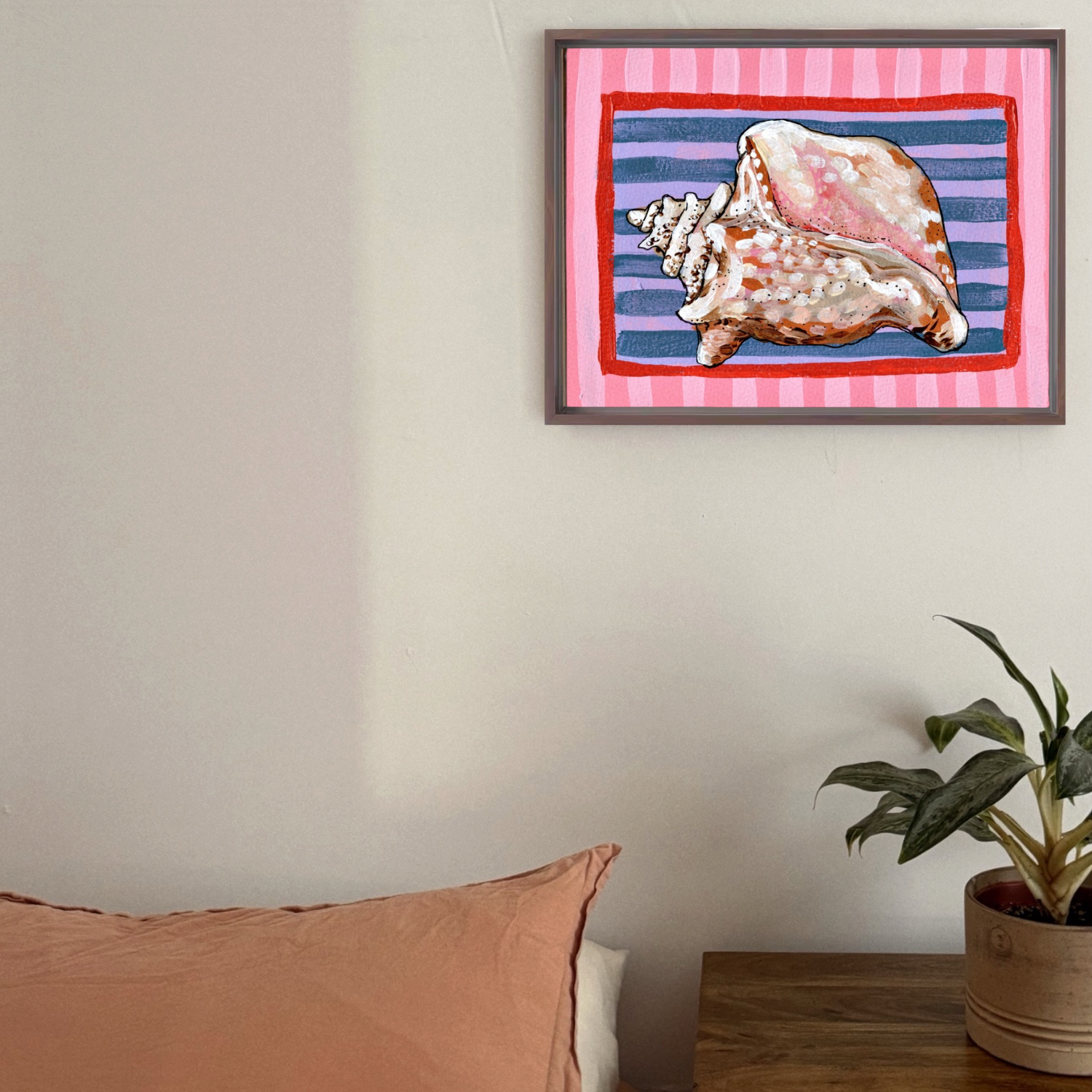 Conch Framed Fine Art Canvas Print