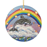 Dancing Dolphin Ceramic Ornament