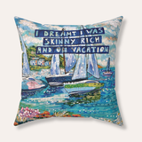 Vacation Velveteen Throw Pillow