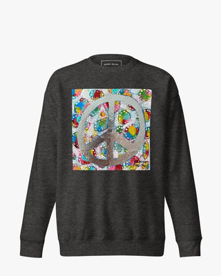 Silver Glam Peace Sign Unisex Premium Sweatshirt - Heather Freitas - fine art home deccor