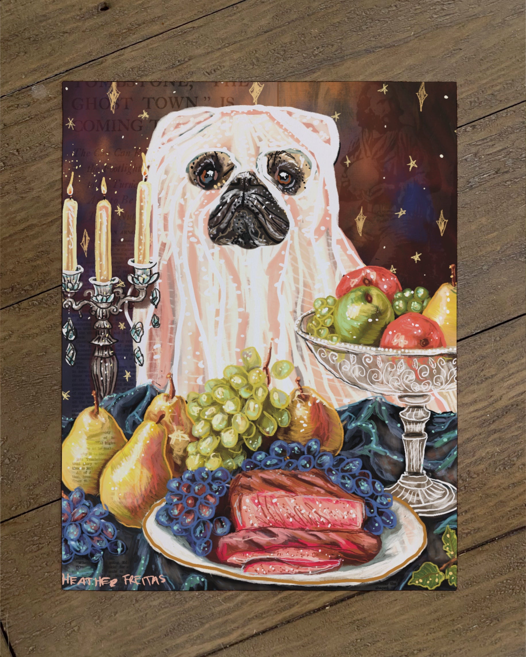 Pug - Build Your Own Ding Dog Paper Print