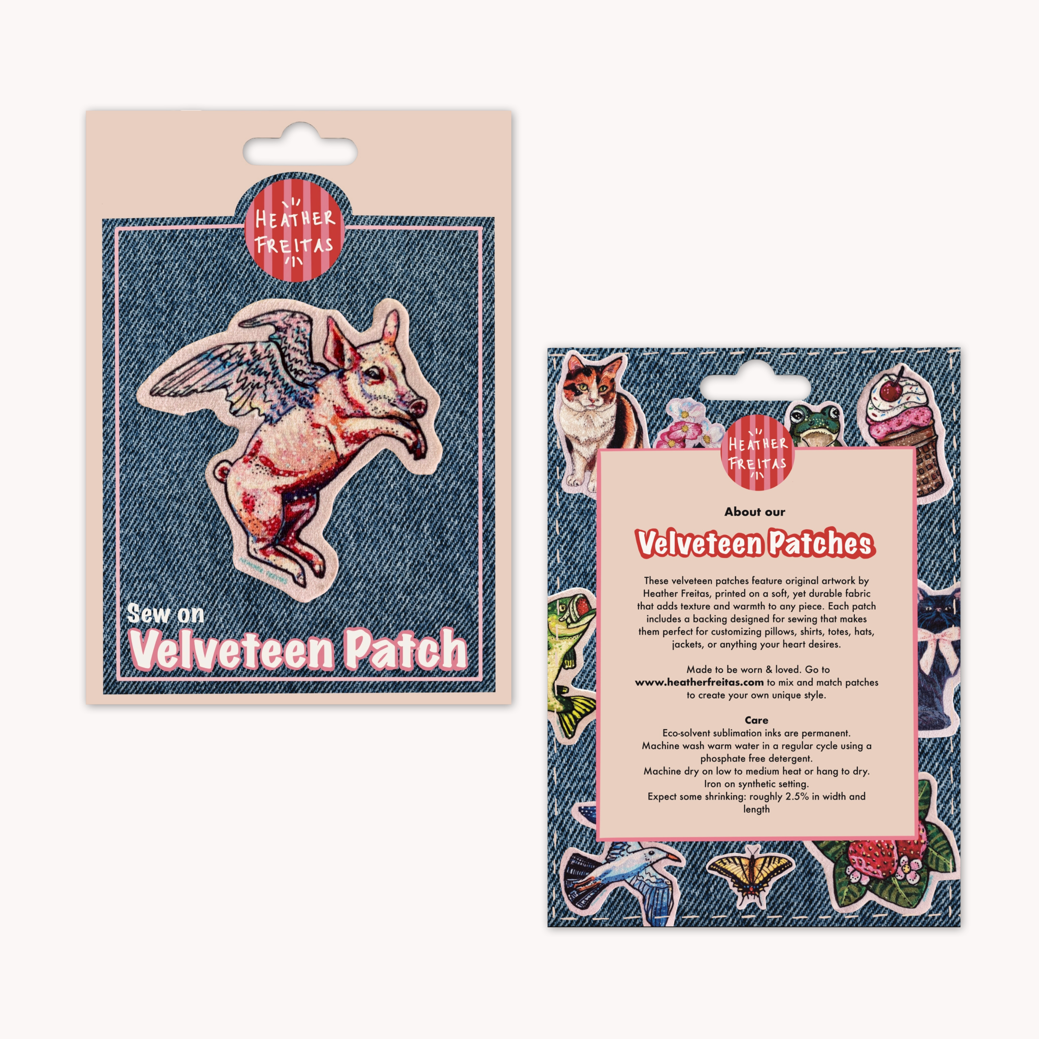 Pastel Flying Pig - Sew On Velveteen Patch