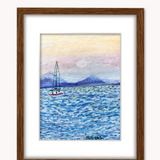 Sail ( Framed Original Oil Pastel Art )