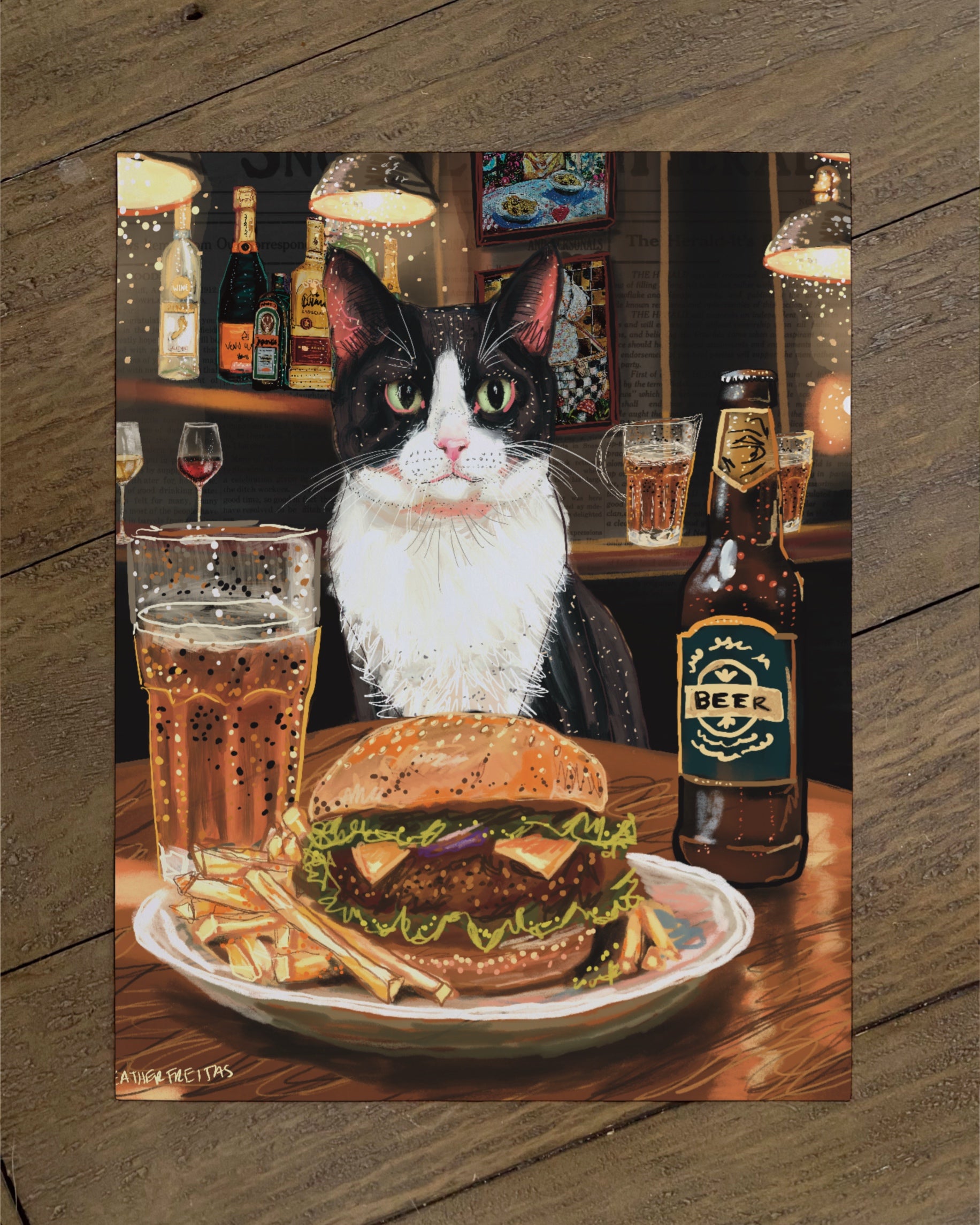 Tuxedo Cat / Build Your Own Fancy Feast Cat Paper Print