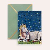 Sleeping Horse Starry Night Fine Art Greeting Card