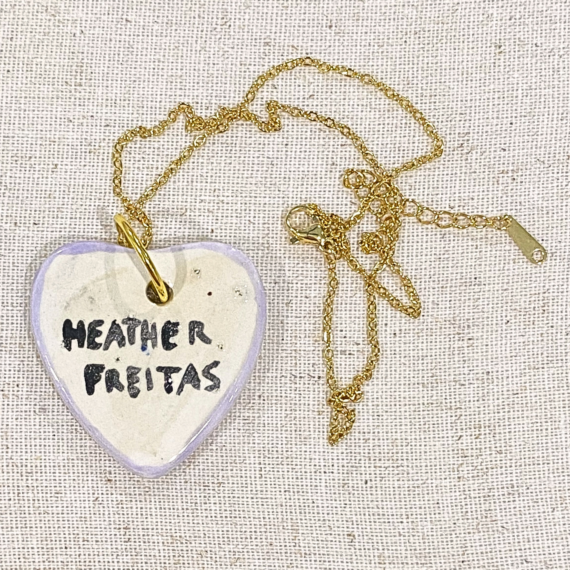 Orange Tabby Hand Painted Ceramic Necklace