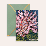 Starry Night Seahorse Fine Art Greeting Card