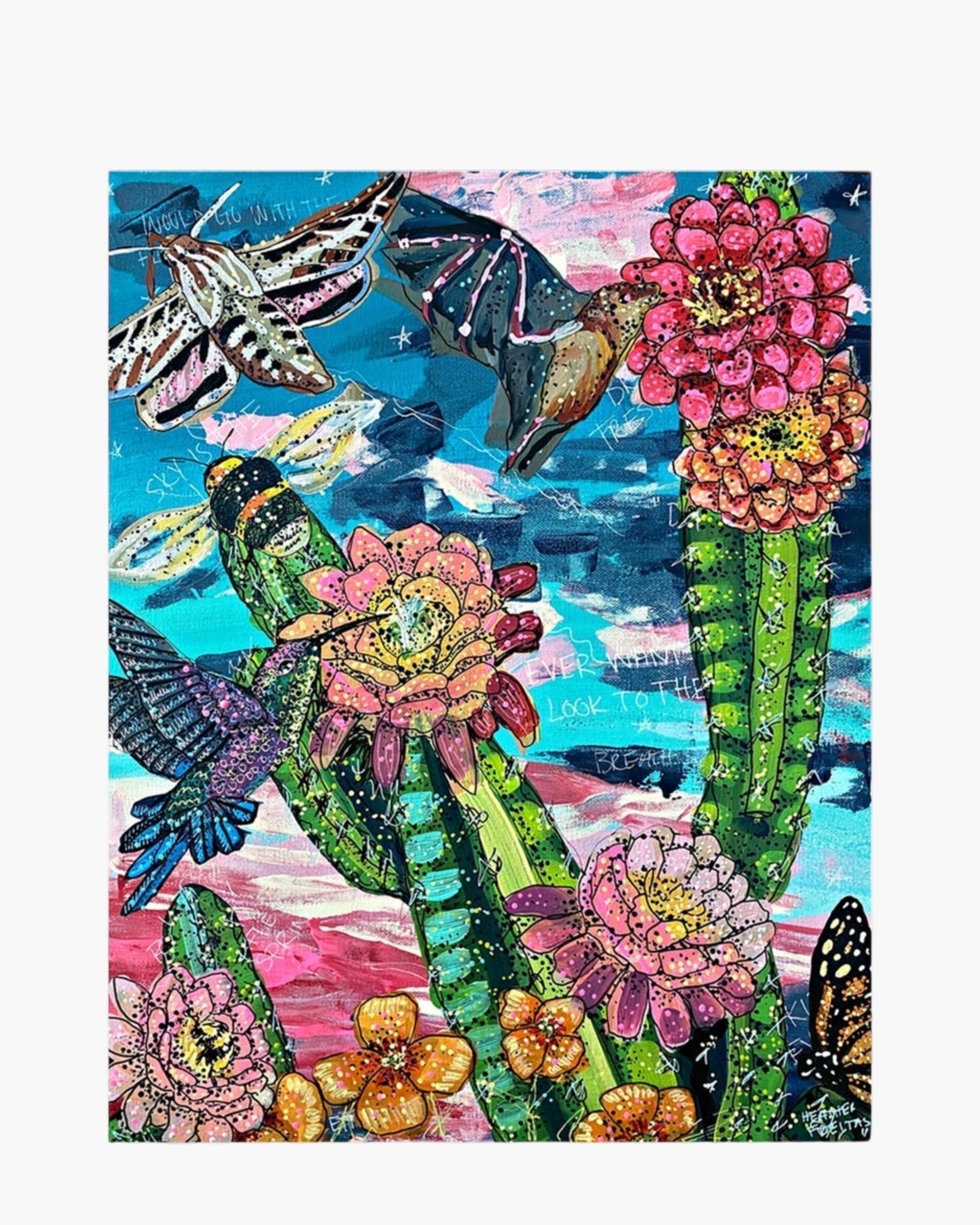Twilight Desert Pollinators - Limited Edition Print