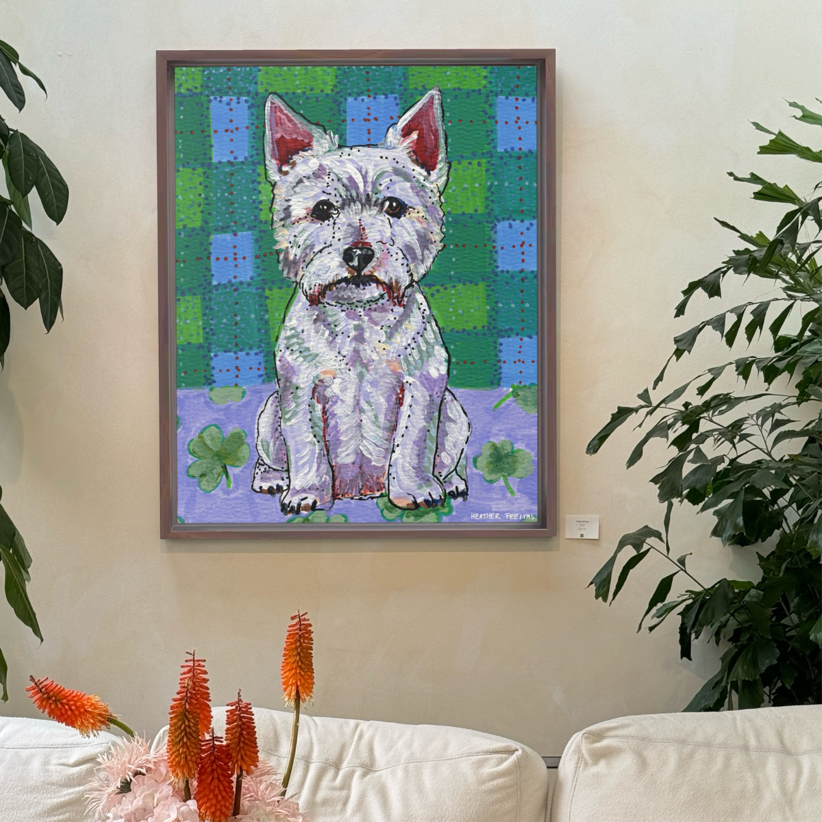 Westie Framed Fine Art Canvas Print
