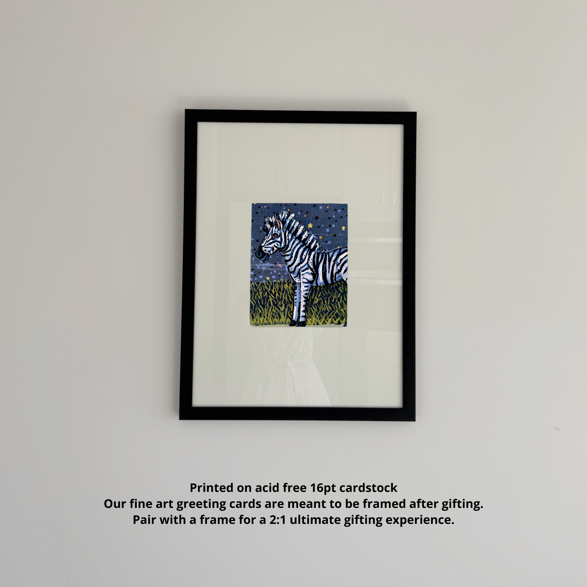 Starry Night Zebra Fine Art Greeting Card
