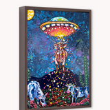 Desert Cow UFO Abduction ( Original Painting )