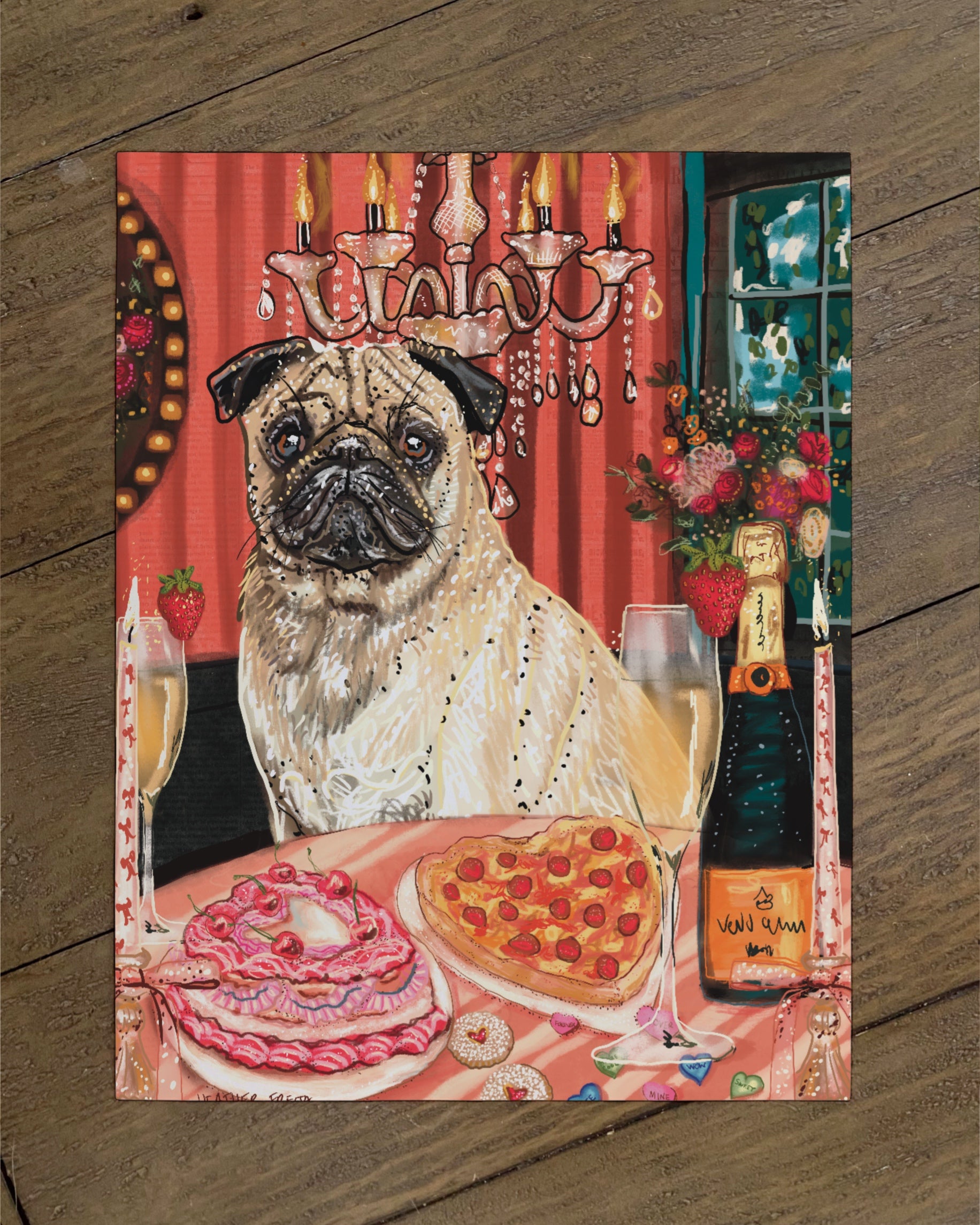 Pug - Build Your Own Ding Dog Paper Print
