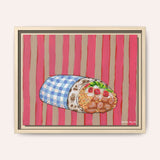 Gingham Burrito Framed Fine Art Canvas Print