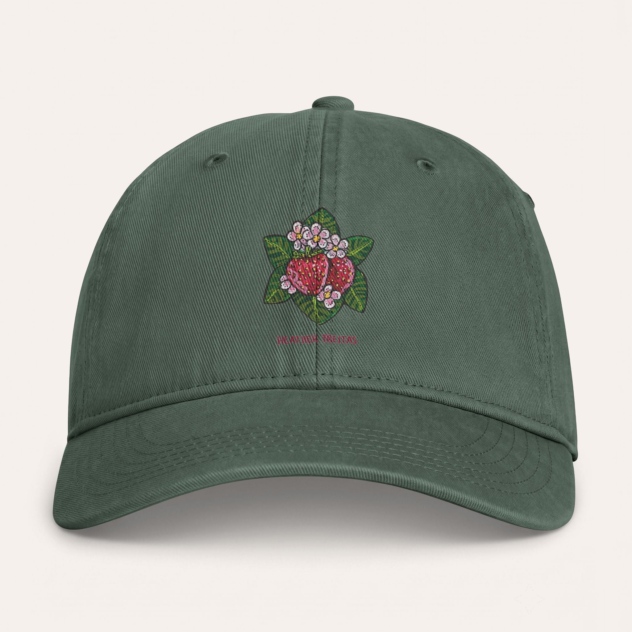 Strawberries Washed Cotton Cap