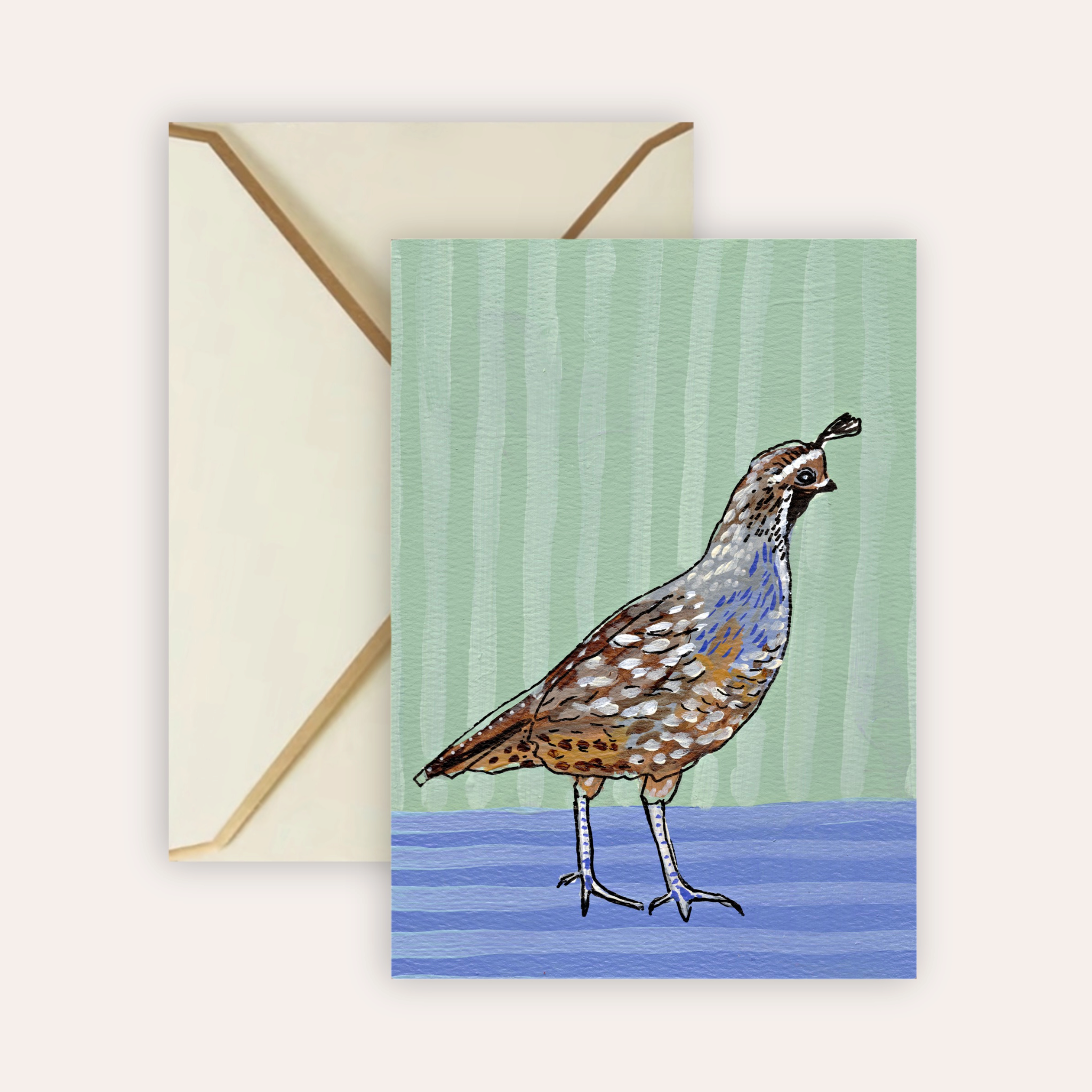 Quail Fine Art Greeting Card