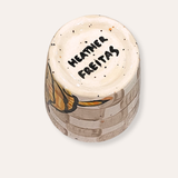Orange Tabby Cat Hand Painted Ceramic Shot Glass
