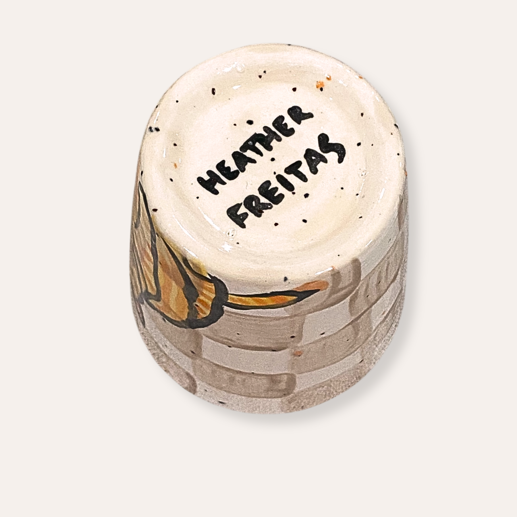 Orange Tabby Cat Hand Painted Ceramic Shot Glass