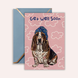 Get Well Basset Hound Frameable Greeting Card