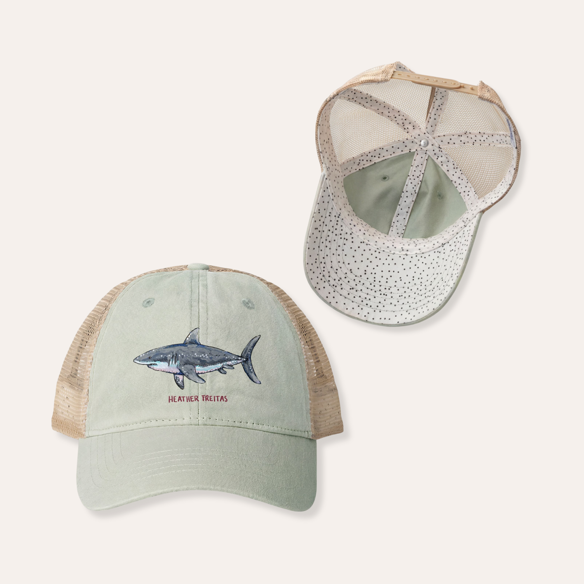 Great White Shark Women's Washed Mesh-Back Cap