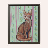 Abyssinian Cat Framed Fine Art Canvas Print