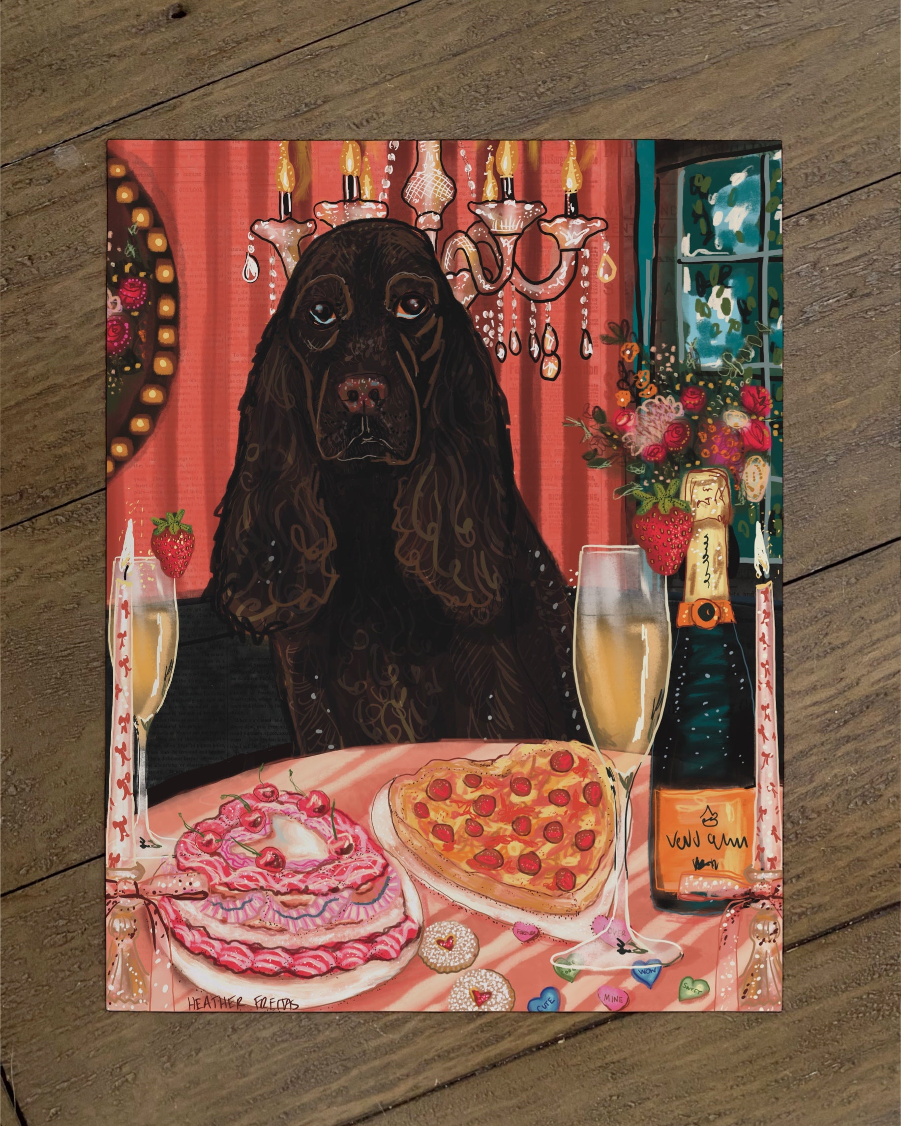 Cocker Spaniel - Build Your Own Dining Dog Paper Print