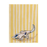 Yellow Stripe Cow Skull Art Print