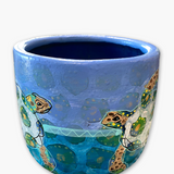 Sea Turtles 6 inch Hand Painted Planter