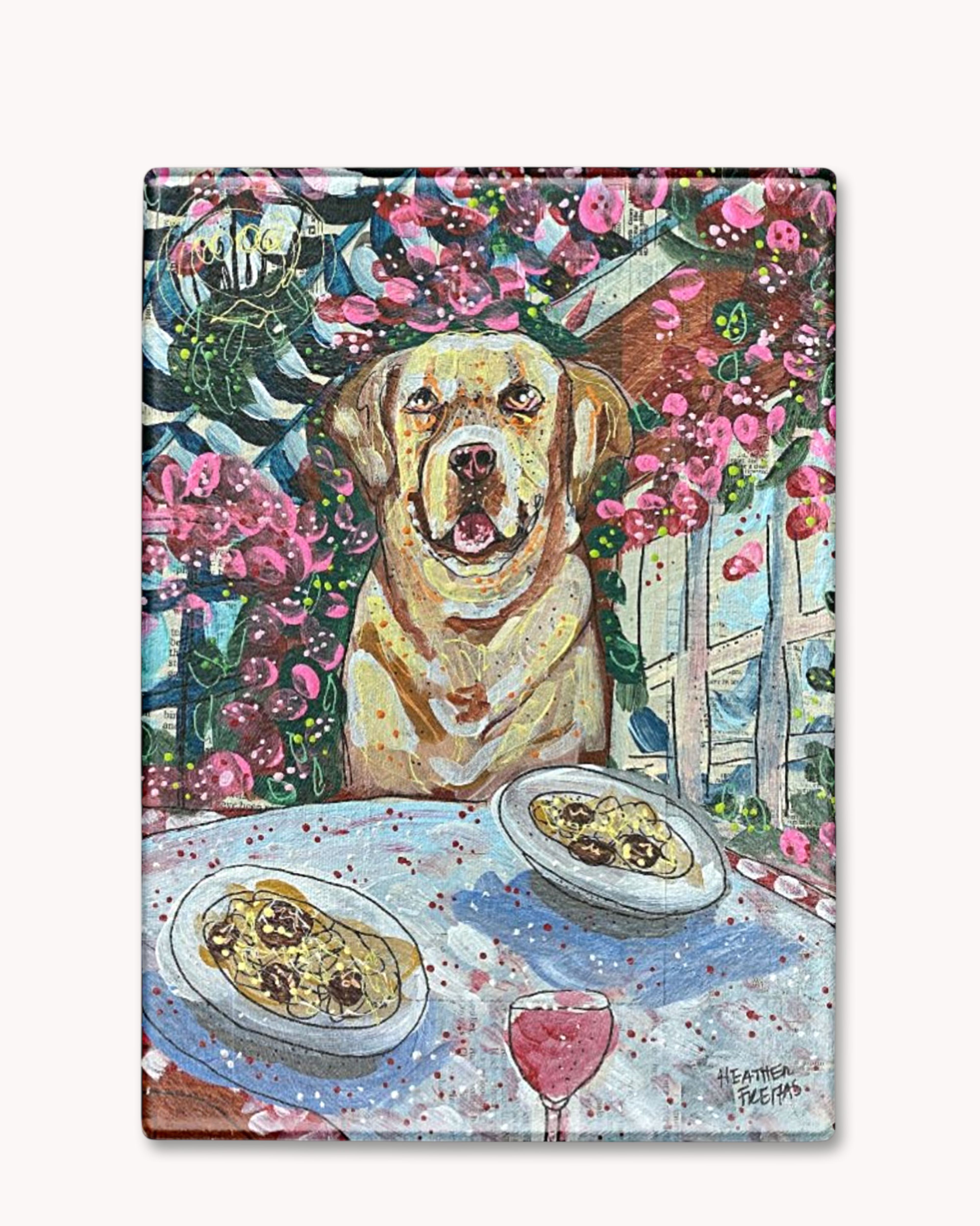Yellow Lab Dining Glass Cutting Board Trivet