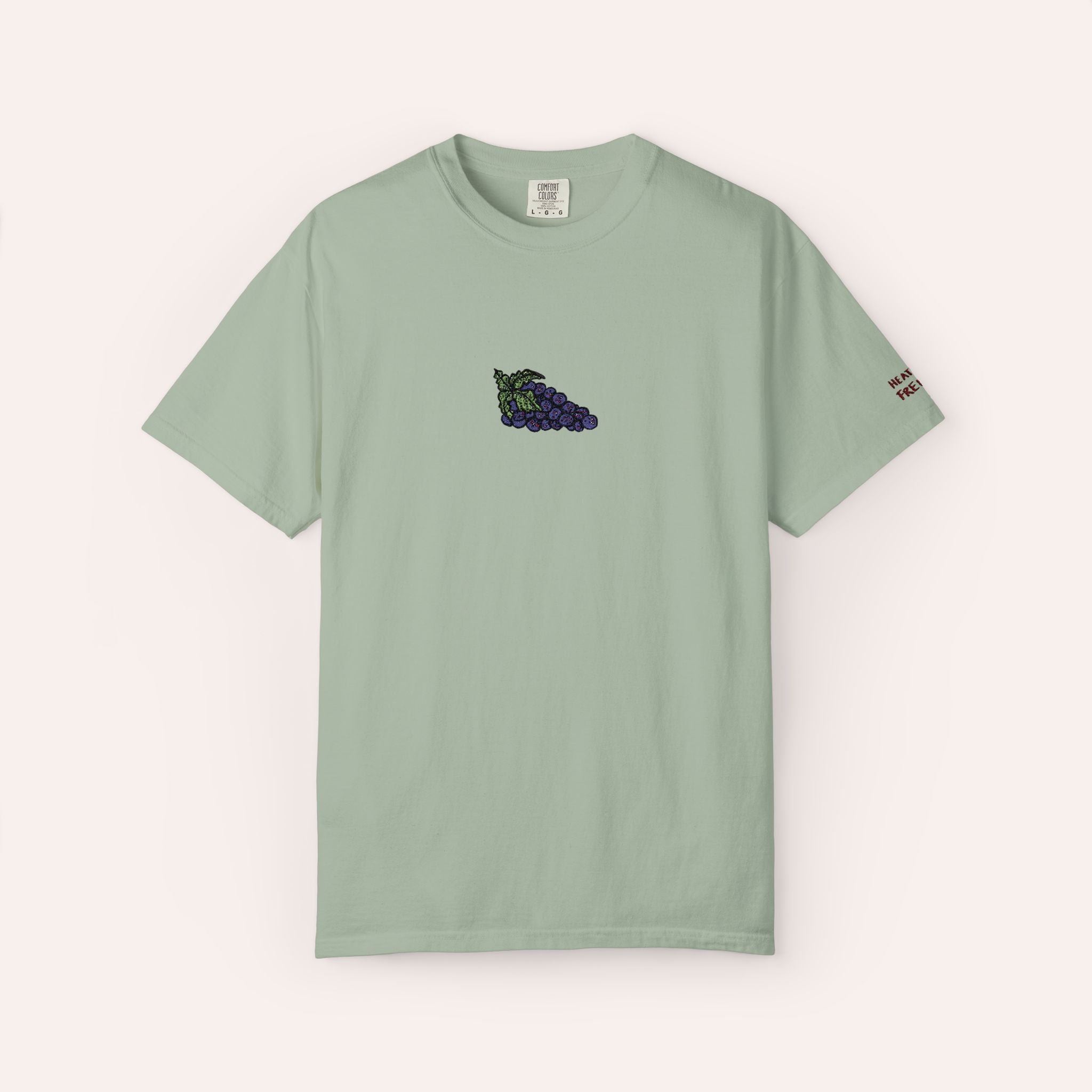 Grapes Embroidered Cotton Tee