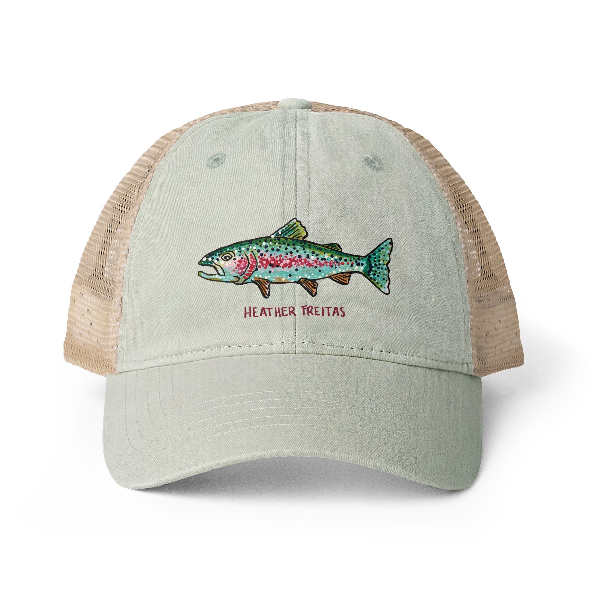 Rainbow Trout Women's Washed Mesh-Back Cap