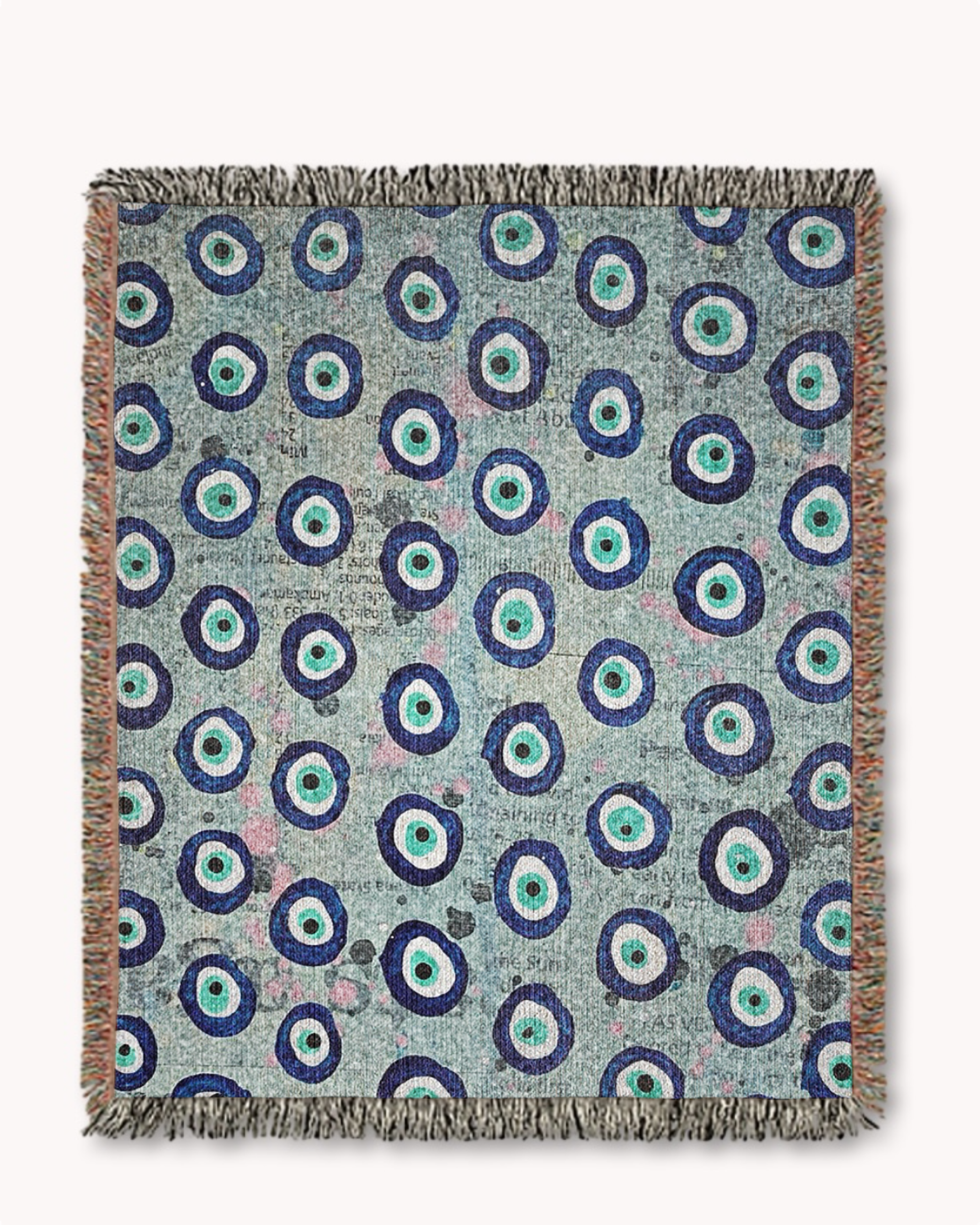 Evil Eye Blues Woven Blanket