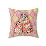 Bella Moth Velveteen Throw Pillow