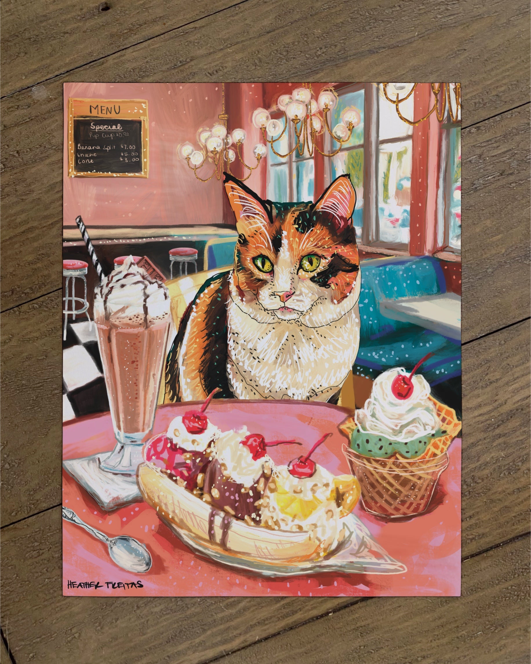 Calico - Build Your Own Fancy Feast Cat Paper Print