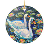 Two Swans Ceramic Ornament
