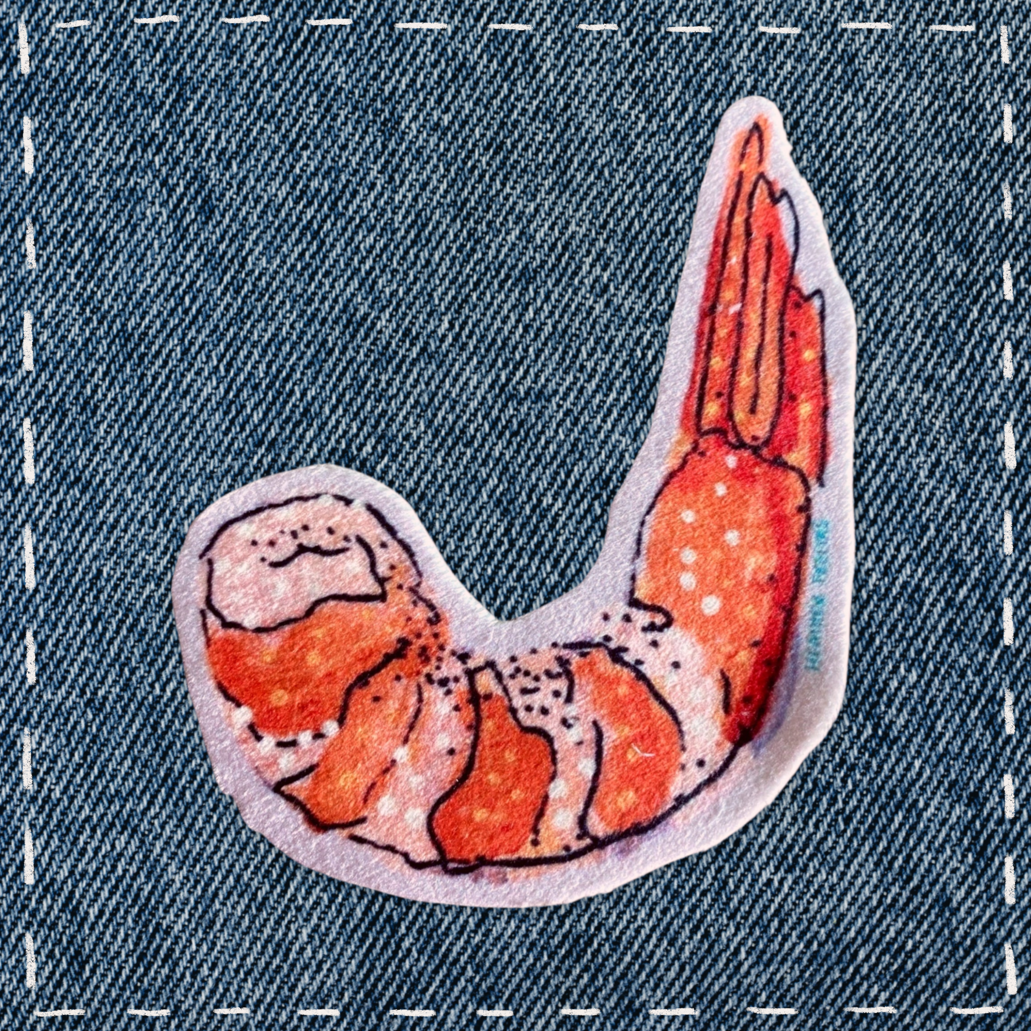 Shrimp - Sew On Velveteen Patch
