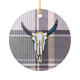 Cow Skull Ceramic Ornament