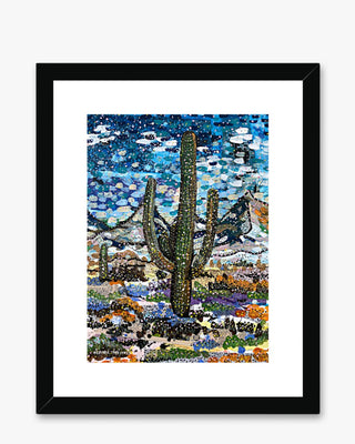 Cactus Peaks Southwest Landscape Framed & Mounted Print