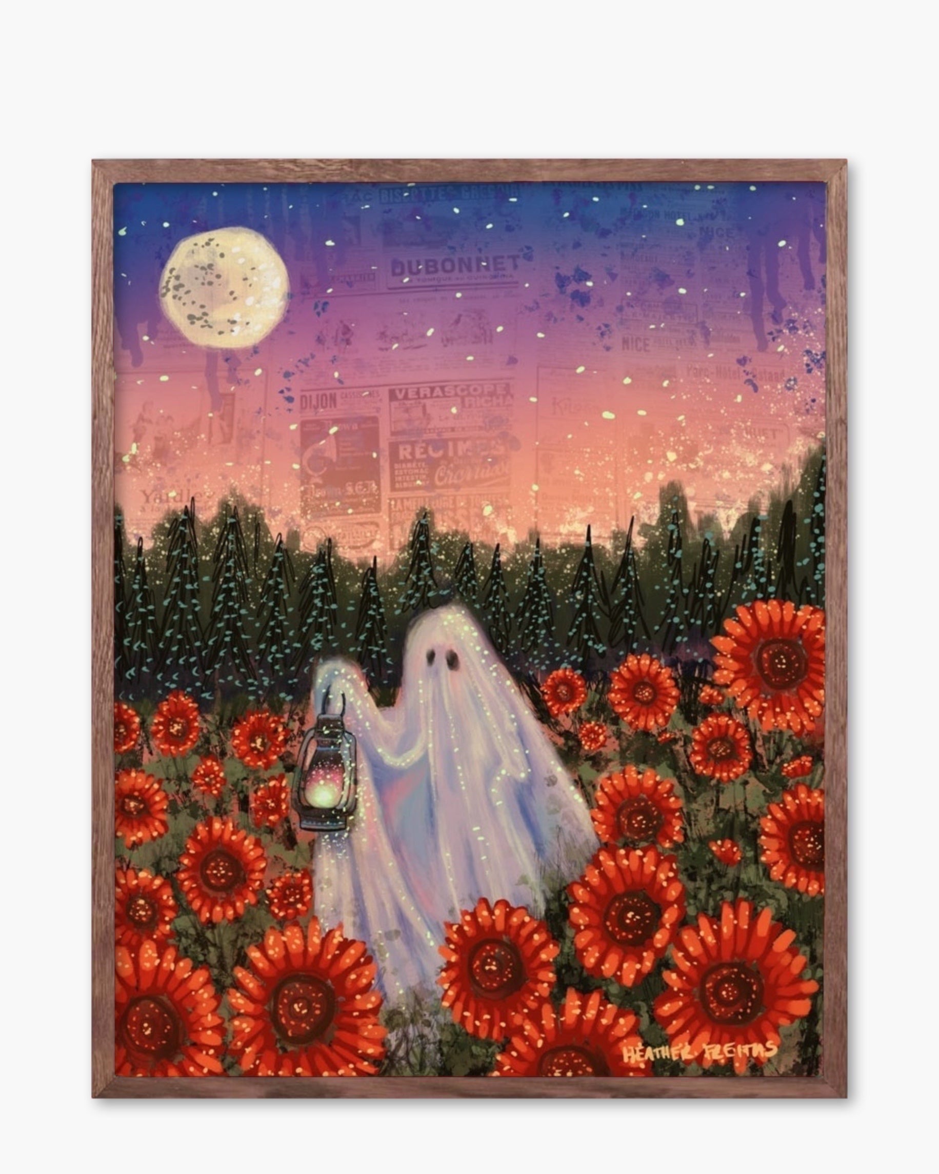 Sunflower Ghost Print