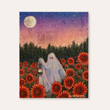 Twilight Sunflower Ghost Paper Print