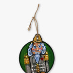 Green Nutcracker Hand Painted Ornament - Heather Freitas - fine art home deccor