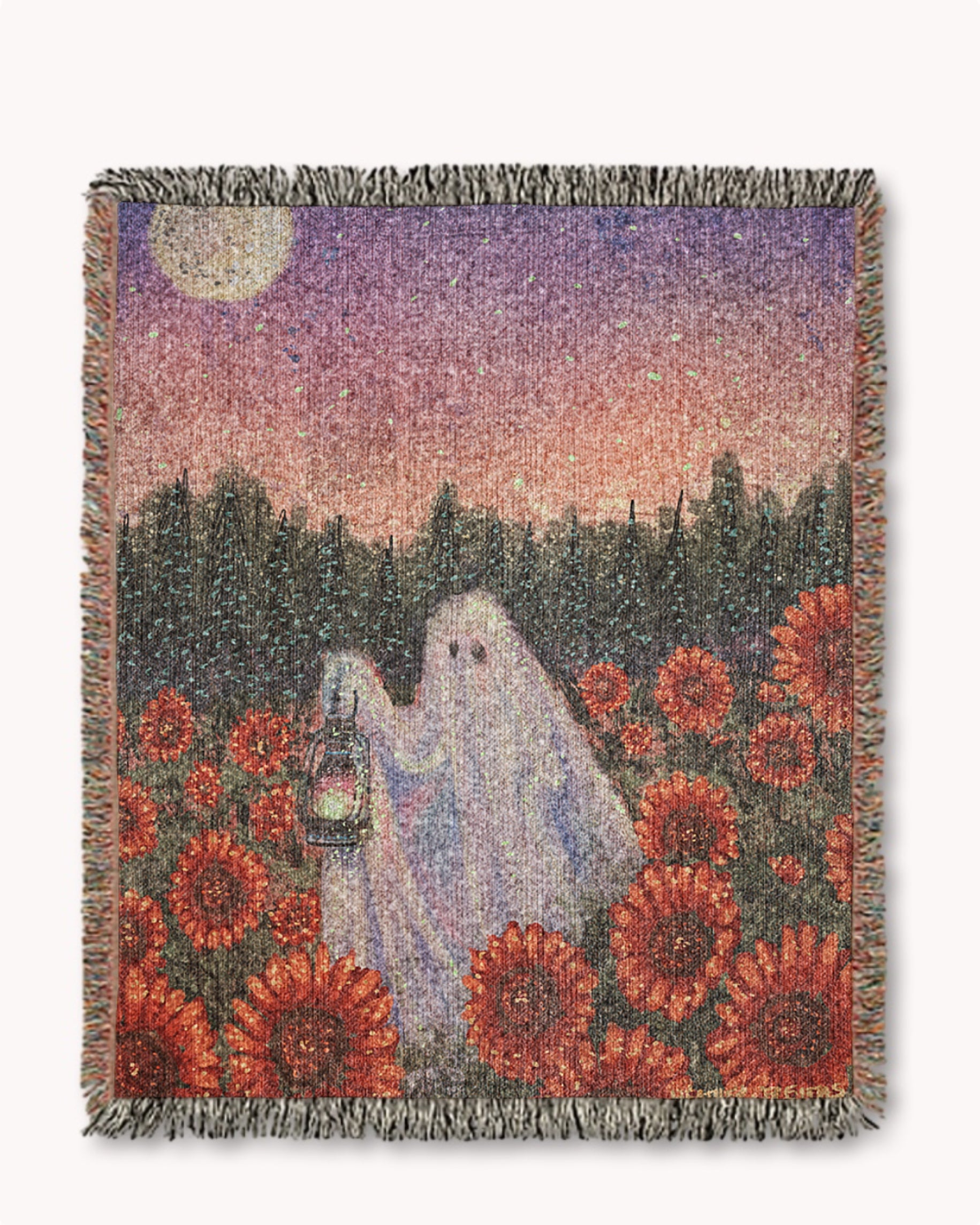 Sunflower Ghost Woven Blanket