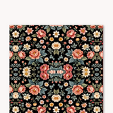 Moody Vintage Floral Silk Charmeuse Scarf