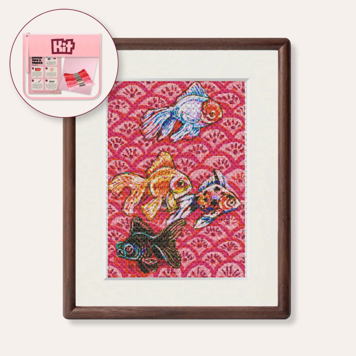Bubbles & Blooms Goldfish Counted Cross Stitch Kit