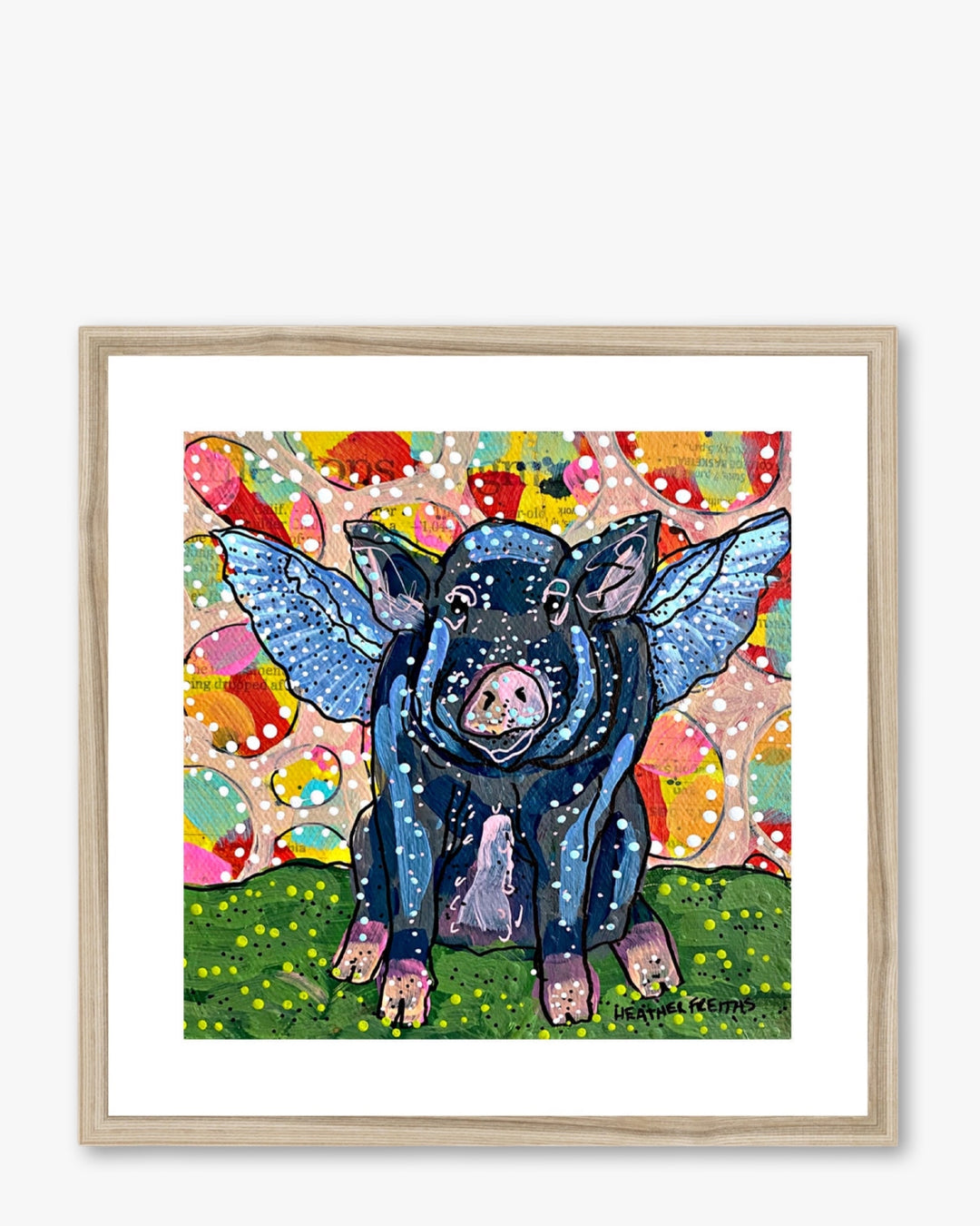 Big Momma Flying Pig Framed & Mounted Print - Heather Freitas - fine art home deccor