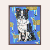 Boarder Collie Framed Fine Art Canvas Print