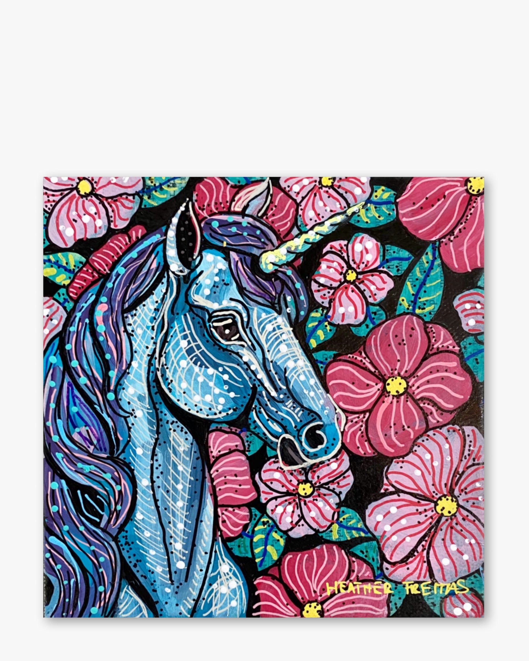 Passion Floral Unicorn ( Original Painting )