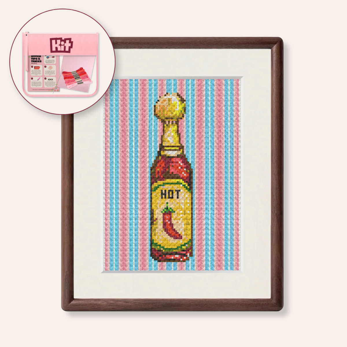 Hot Sauce Counted Cross Stitch Kit