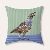 Quail Velveteen Throw Pillow