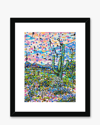 Pastel Sunset Desert Landscape Framed & Mounted Print
