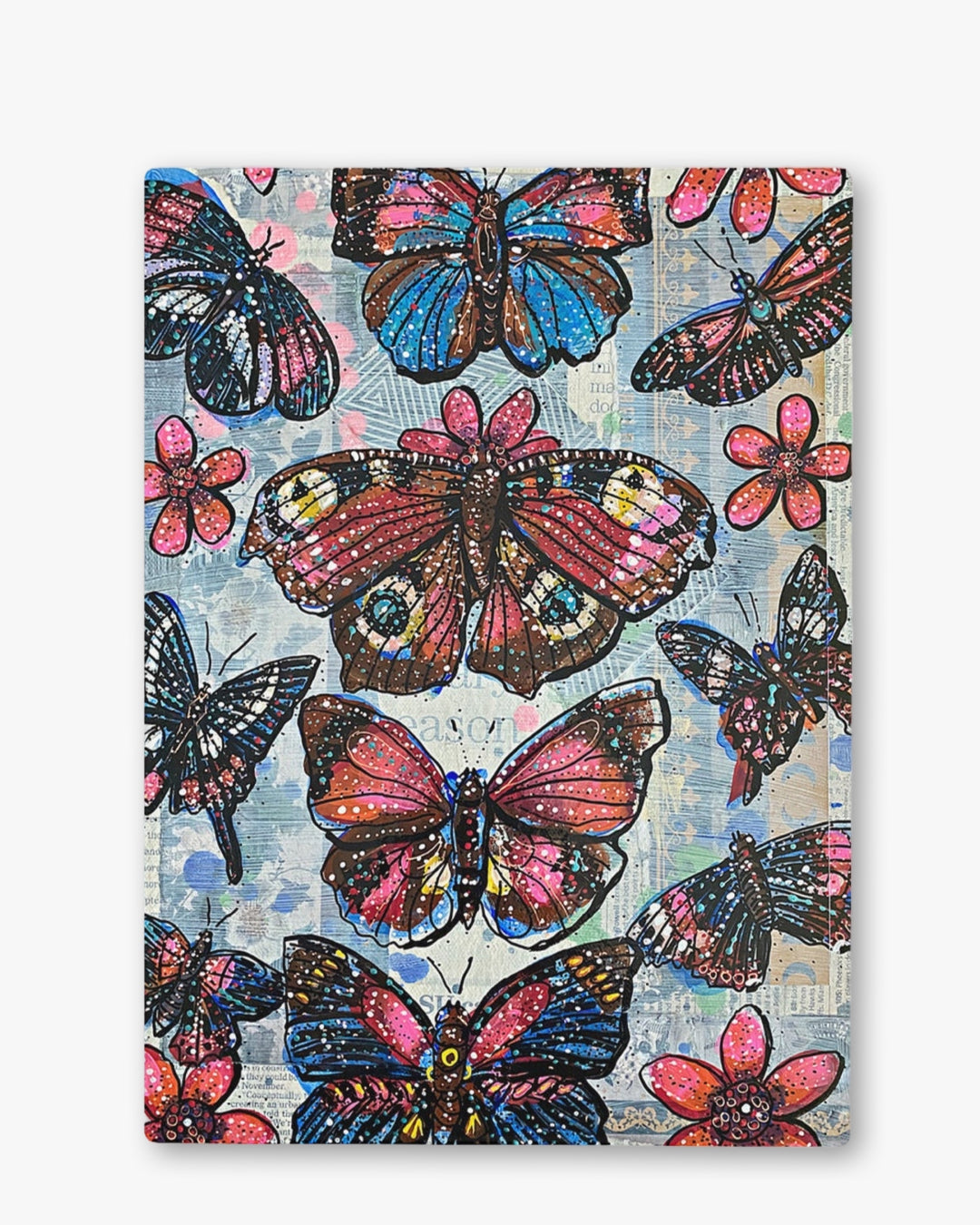 Butterfly Red Chinchilla Glass Chopping Board Trivet - Heather Freitas - fine art home deccor